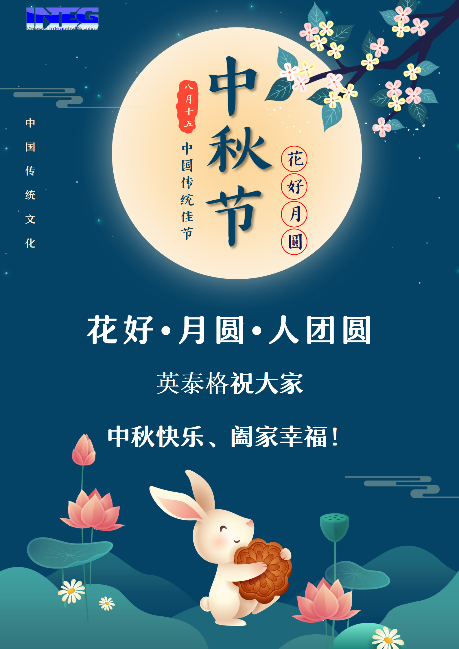 英泰格祝大家中秋節(jié)快樂！