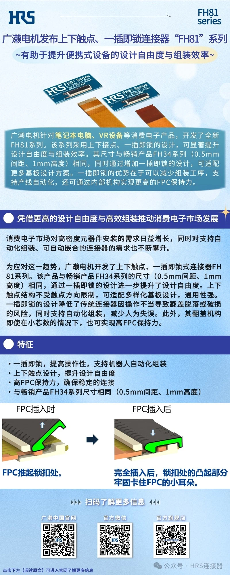 【新品發(fā)布】廣瀨電機發(fā)布上下觸點、一插即鎖連接器“FH81”系列